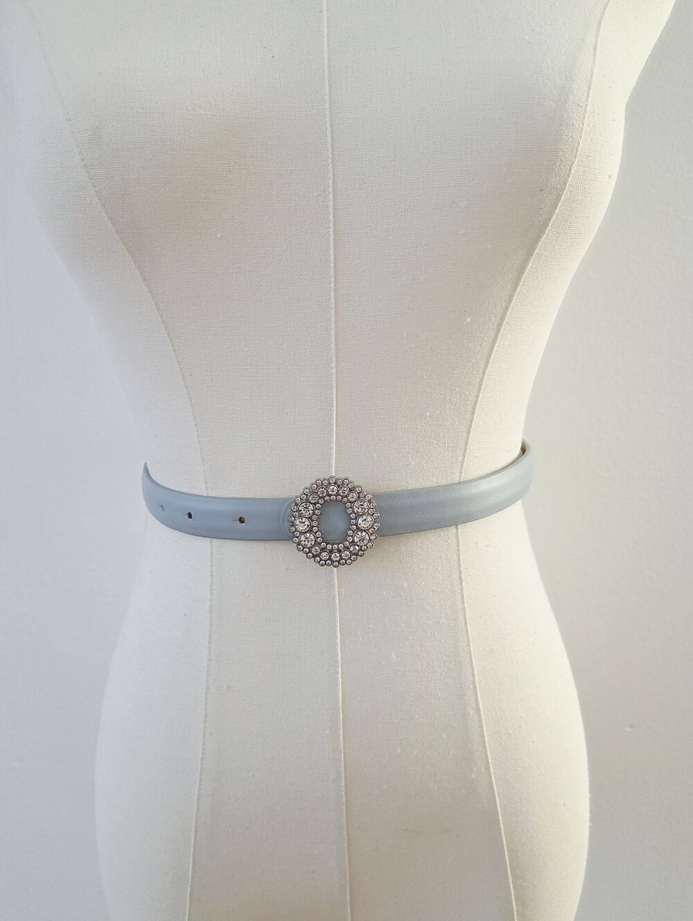 Baby Blue Belt With Rhinestone Buckle - Picture 3 of 9